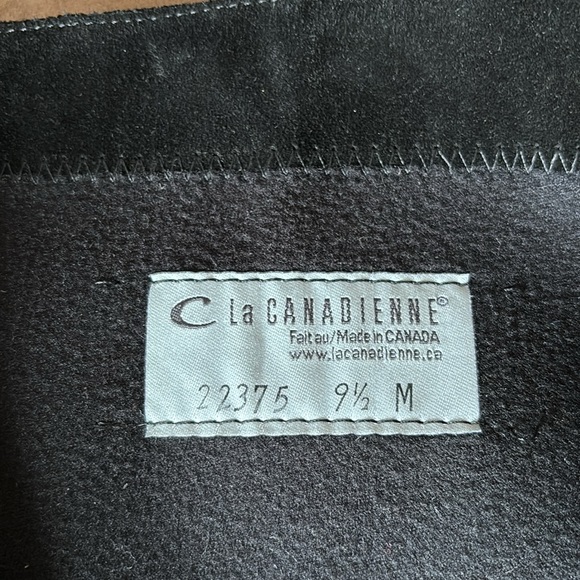 La Canadienne black suede fleece line heeled boots 9.5 - Picture 4 of 6